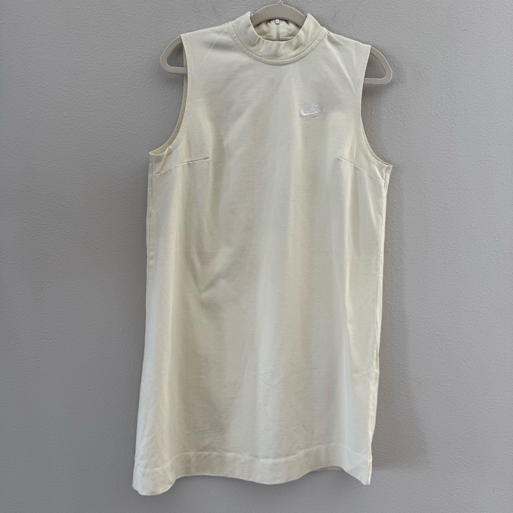 Nike Women's Turtleneck Sleeveless Dress Cream Pale Yellow Large - Picture 6 of 11